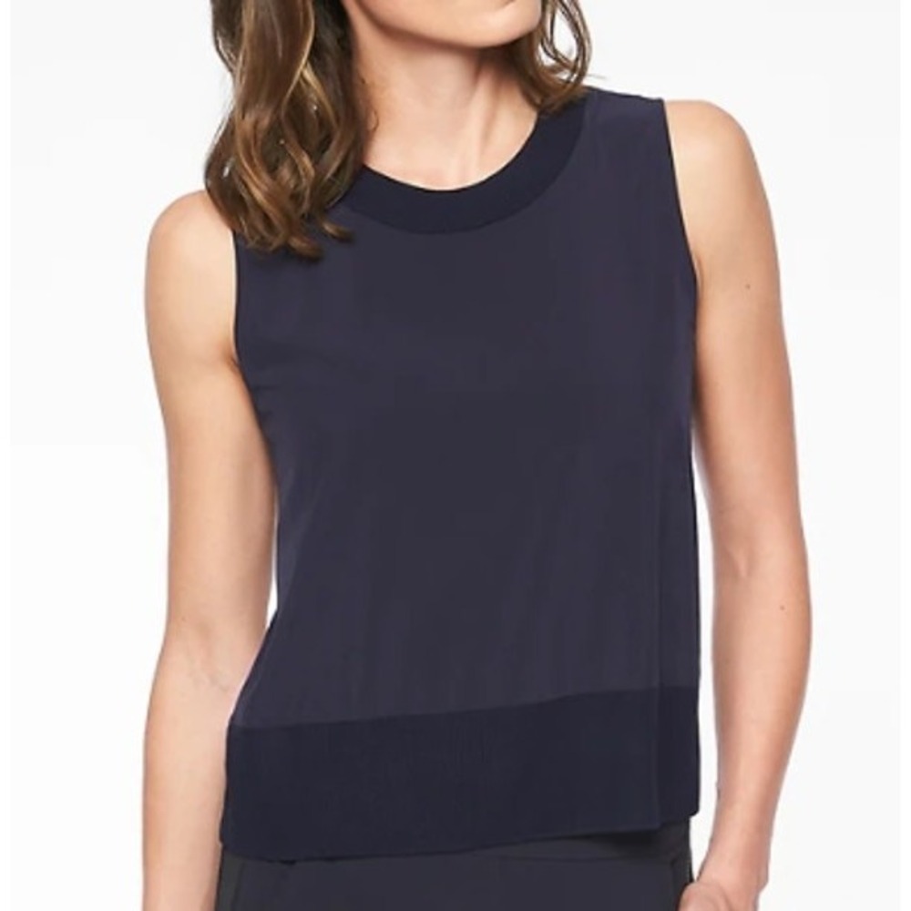Athleta Zephyr Shell Quick-Dry Lightweight Active Black Tank Top Size XS Sporty